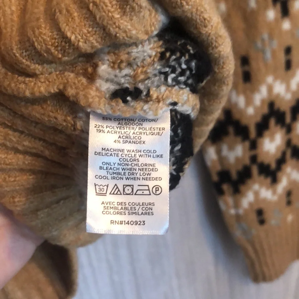 LOFT lot of 2 size M chunky oversized sweaters- black cardigan & brown cowl neck